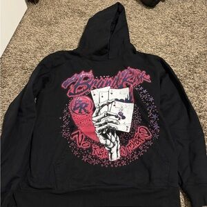 No Brand Black and Pink Graphic Hoodie